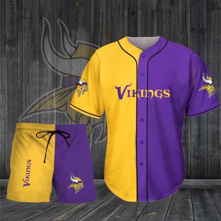 Minnesota Vikings BASEBALL SHIRT SHORT