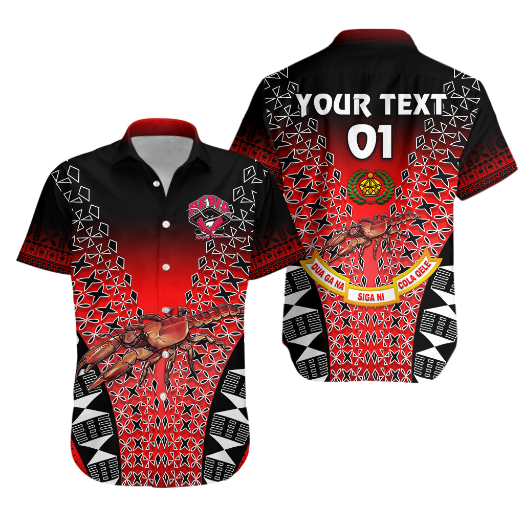 (Custom Personalised) Fiji Rewa Rugby Union Hawaiian Shirt Tapa Style – Red, Custom Text And Number Lt8