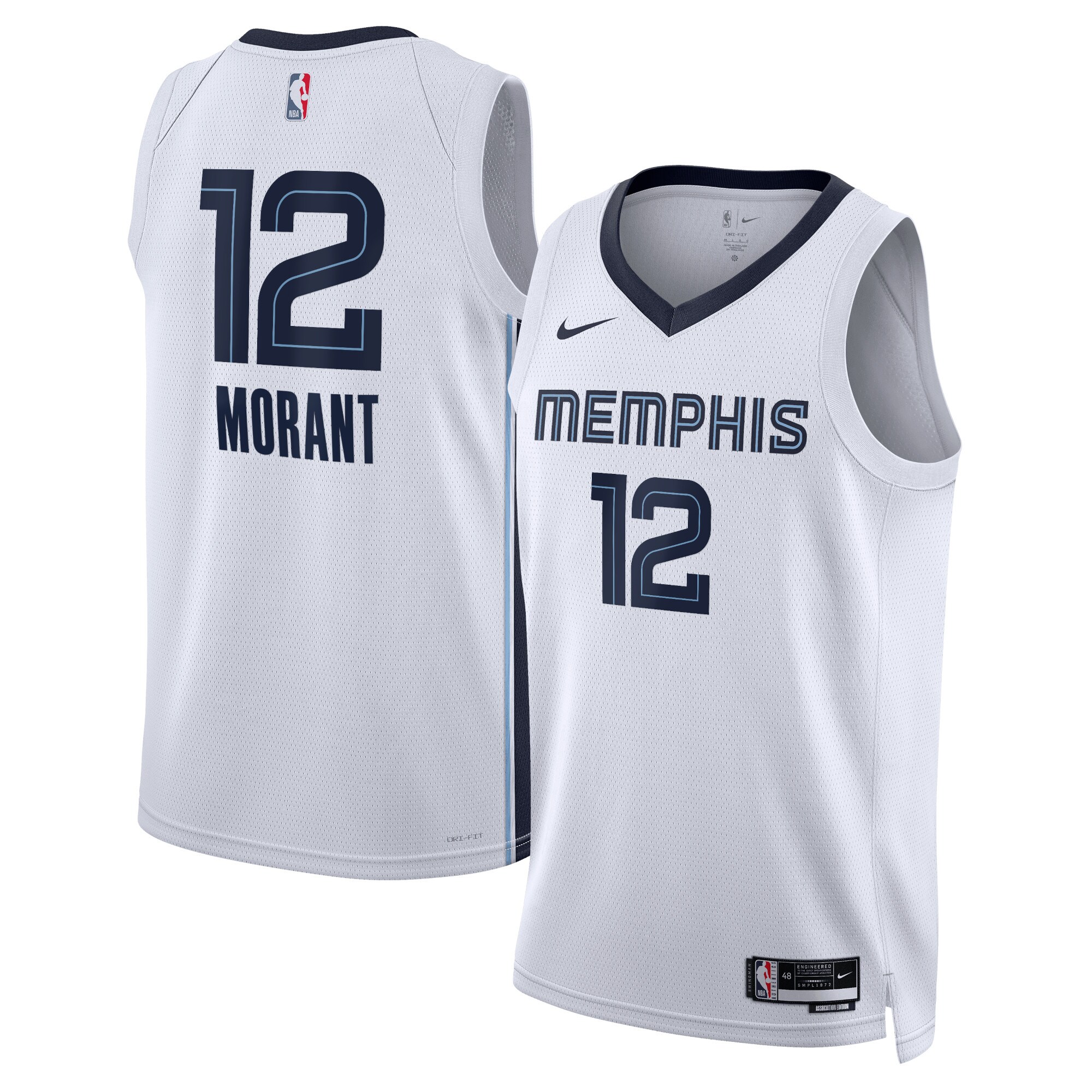 Memphis Grizzlies Association Edition Swingman Jersey – White – Ja Morant – Unisex