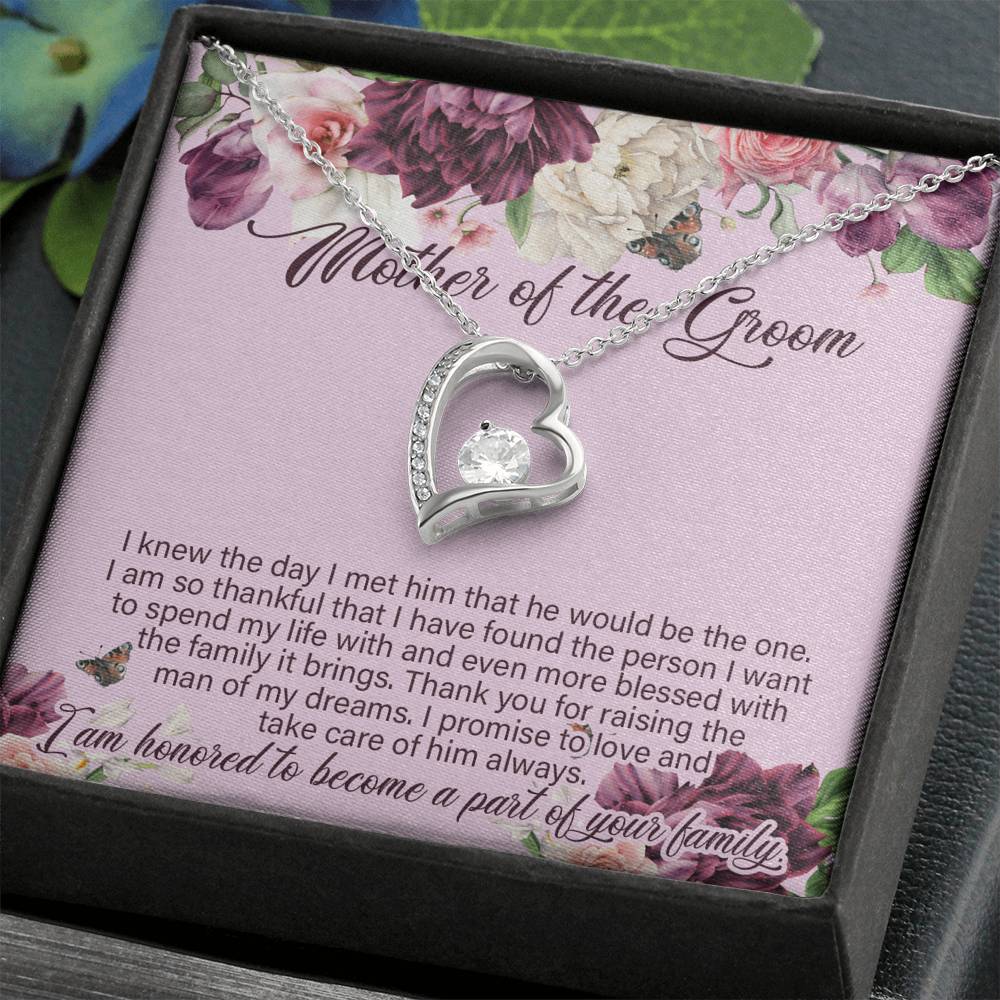 Mother Of The Groom Gift From Bride, Mother Of The Groom Forever Love Necklace, Personalized Gift For Mother Of The Groom, Mom Wedding Gift