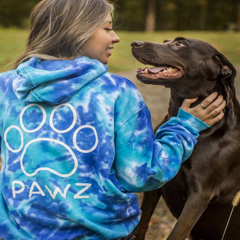 Blue Tie Dye White Classic Print Hoodie