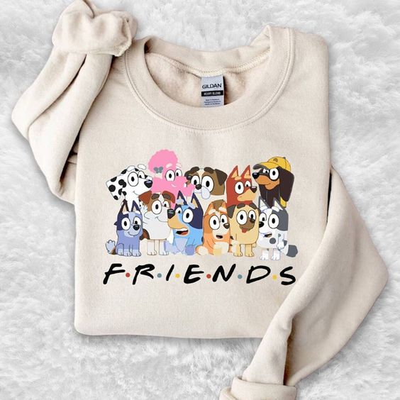 Bluey Friends Sweatshirt, Bluey Friends Sweatshirt, Bluey Friends Sweatshirt, Friends Of Bluey Sweatshirt, Bluey Sweatshirt Kids, Custom Bluey Family Birthday Sweatshirt