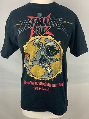 Vintage The Metallica Club T Shirt  Black 15 Years So What Pushead Skull 4100