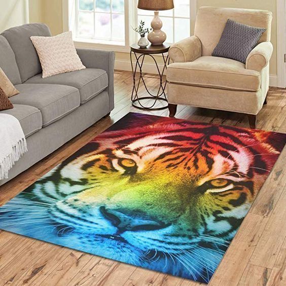 Colorful Tiger Rug