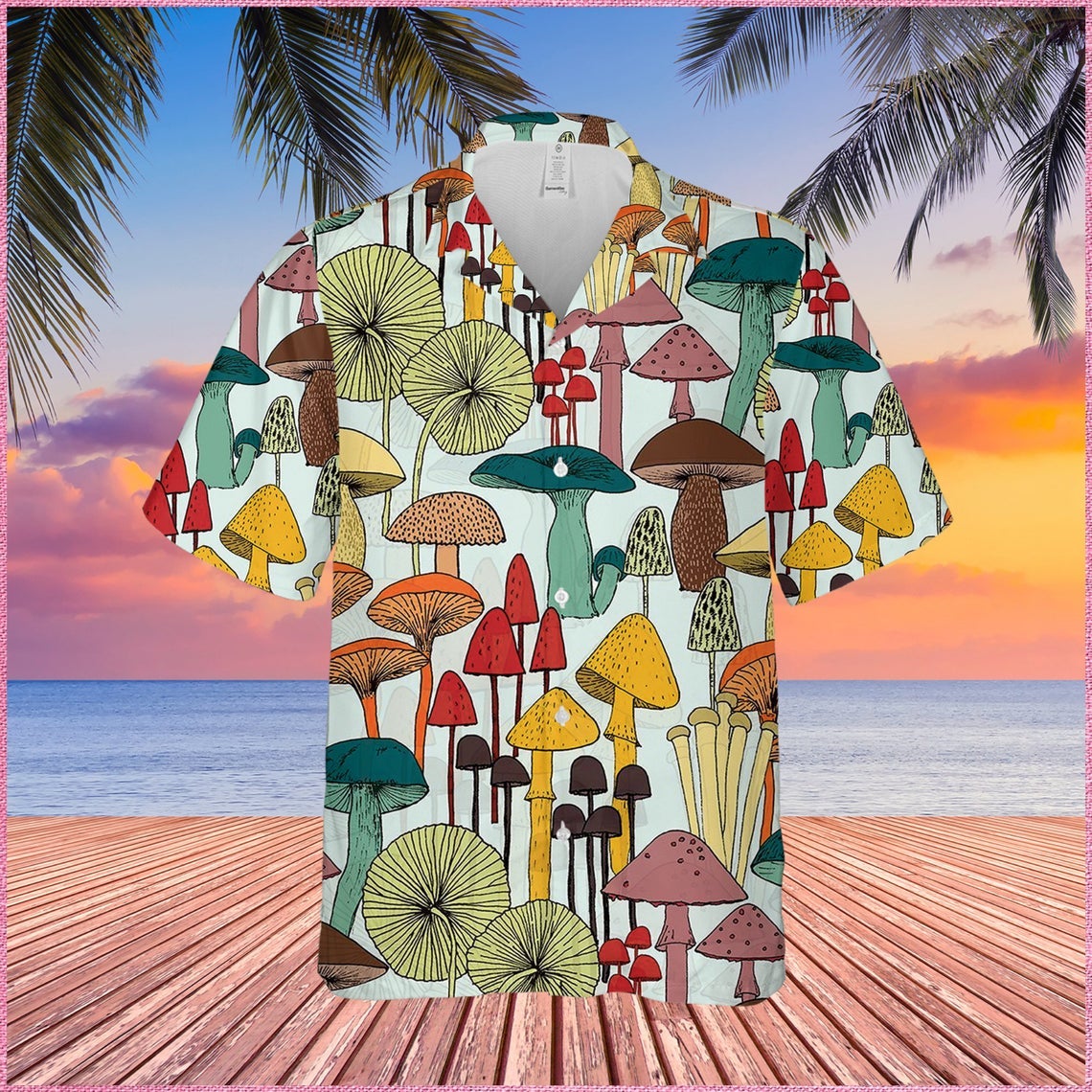 Mushroom Tropical Hawaii Shirt Made In Summer Beach Shirts Ha78677