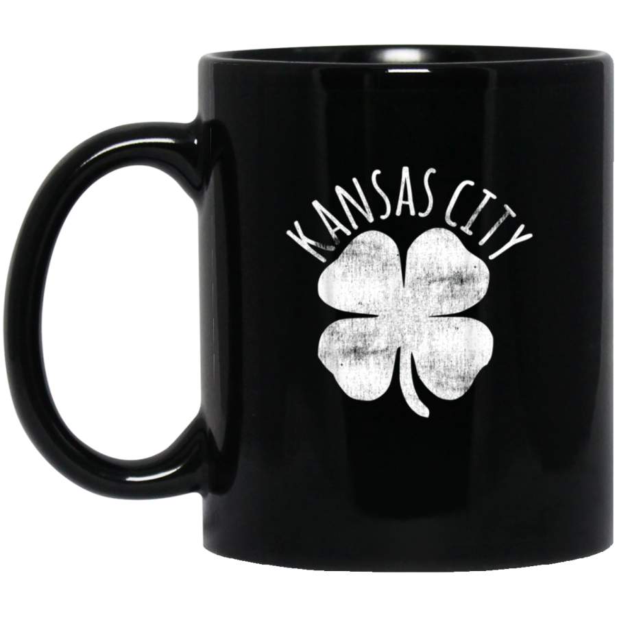 KANSAS CITY Irish St Patricks Day Shamrock Clover Vintage Mug