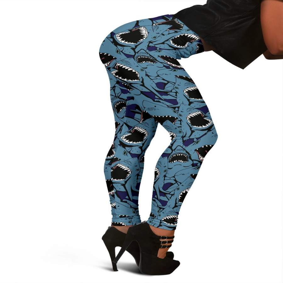 Shark Circling Print Pattern Women Leggings