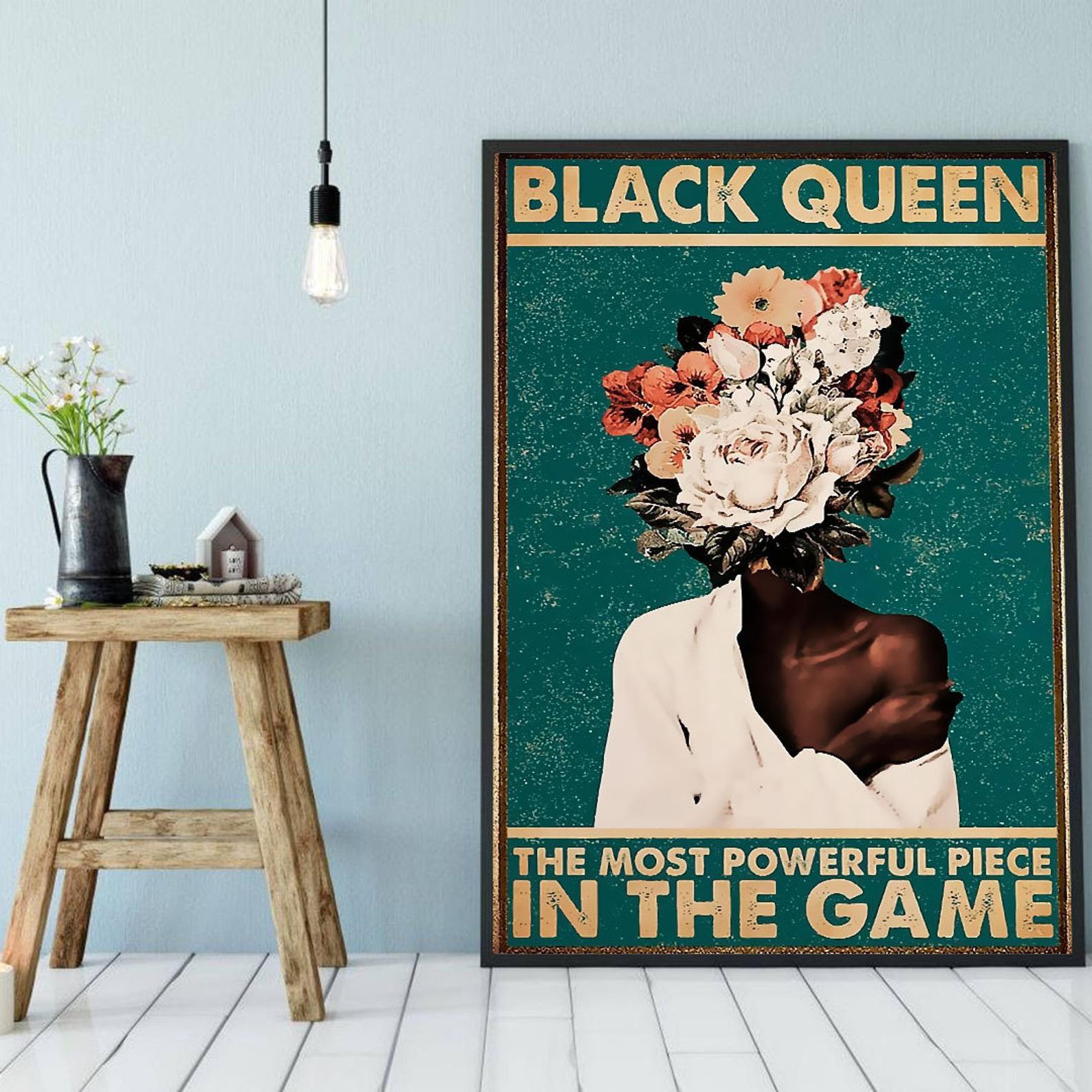 African American Pot Head Black queen angel black women black gift best gift ever african american Satin Poster Portrait no Frame