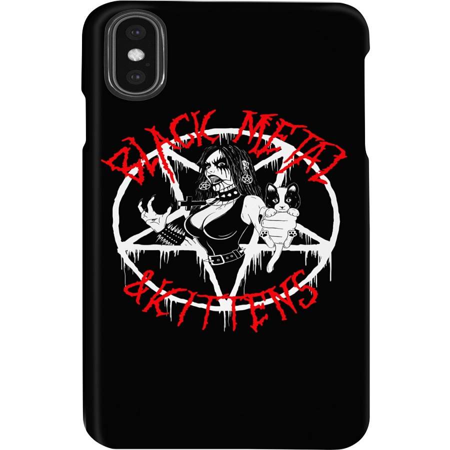 Cool Black Metal And Kittens Phone case