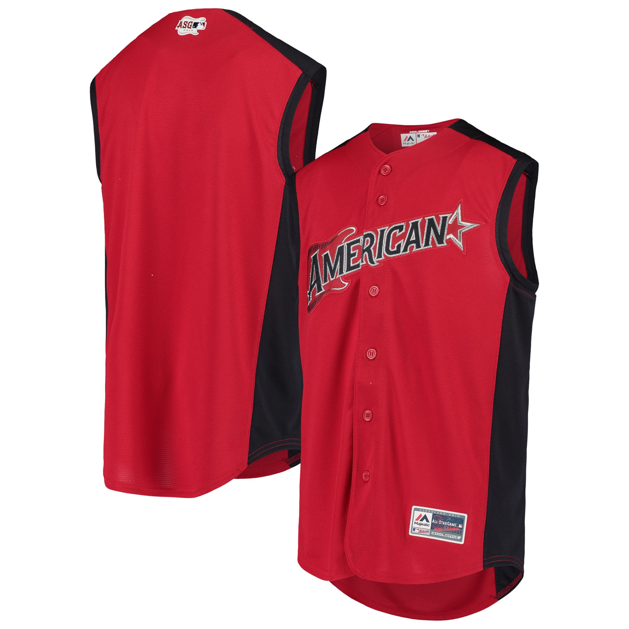 American League Majestic 2019 MLB All-star Game Workout Team Jersey – Red/navy MLB