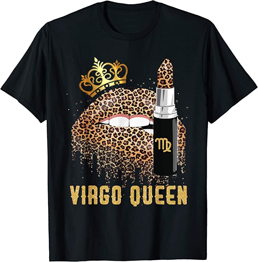 Virgo Queen Leopard Lips Shirt Virgo T-Shirt