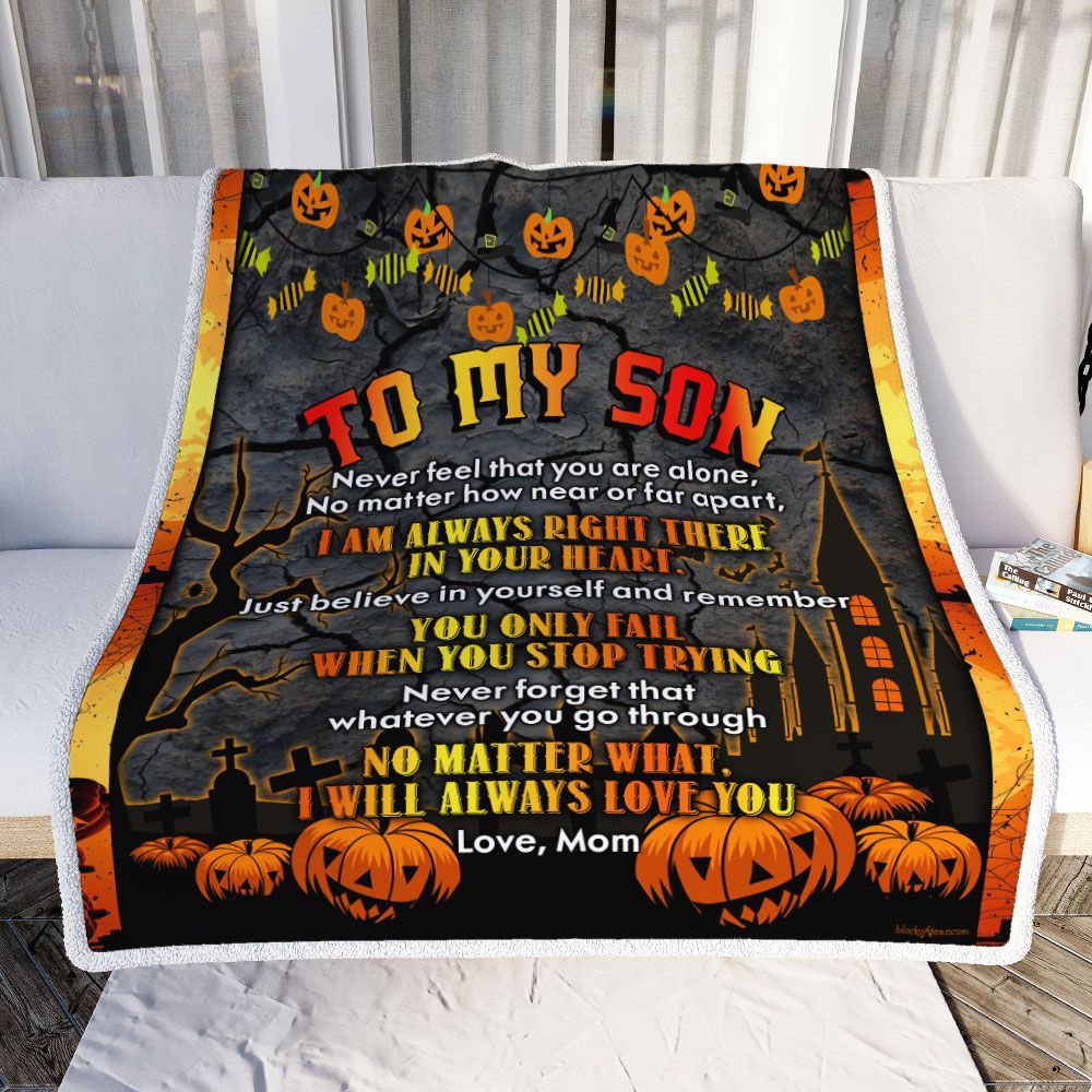 To My Son Halloween Sofa Throw Blanket QNK483B