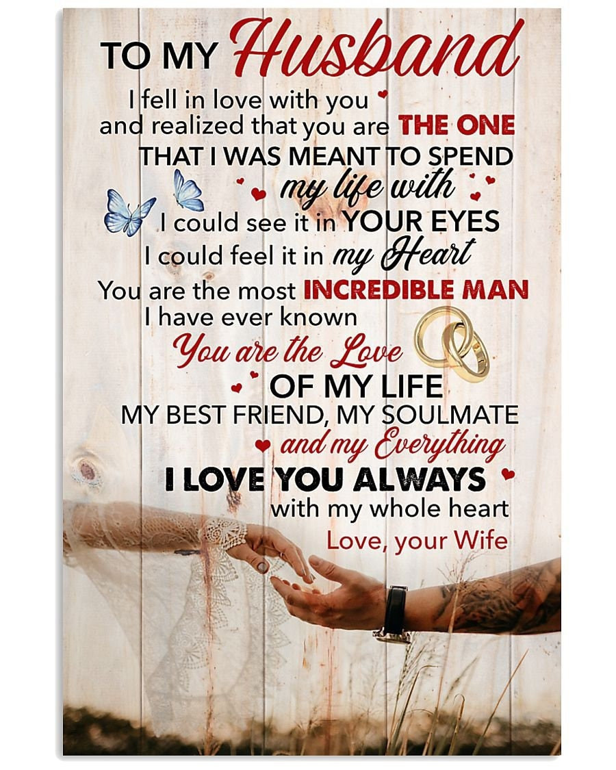 & Canvas | To My Husband You’Re The Love Of My Life I Love, Anniversary Gift, Wall Art Decor, Home Decor, Christmas Gift