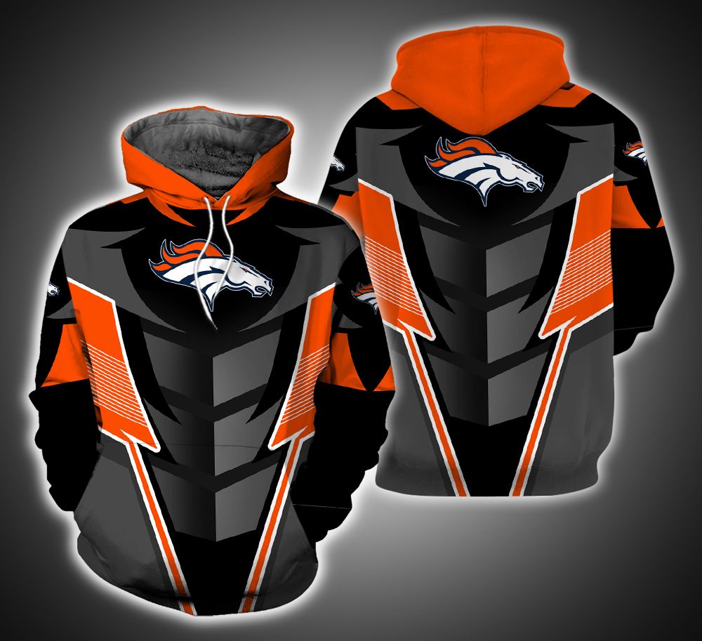 Denver Broncos Armor 3D Printed Hoodie