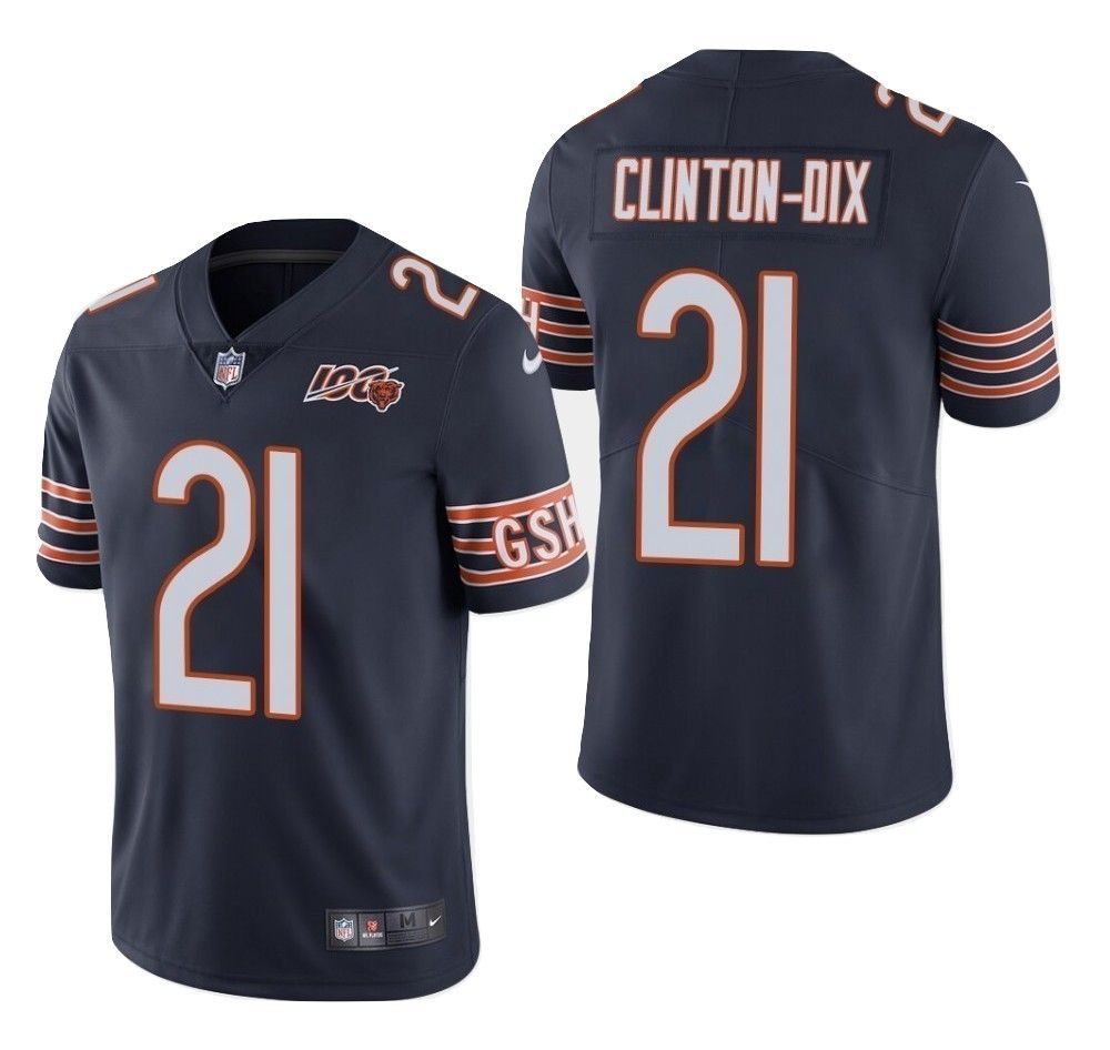 Mens Chicago Bears 21 Ha Ha Clinton-Dix 100Th Season Limited Jersey Navy