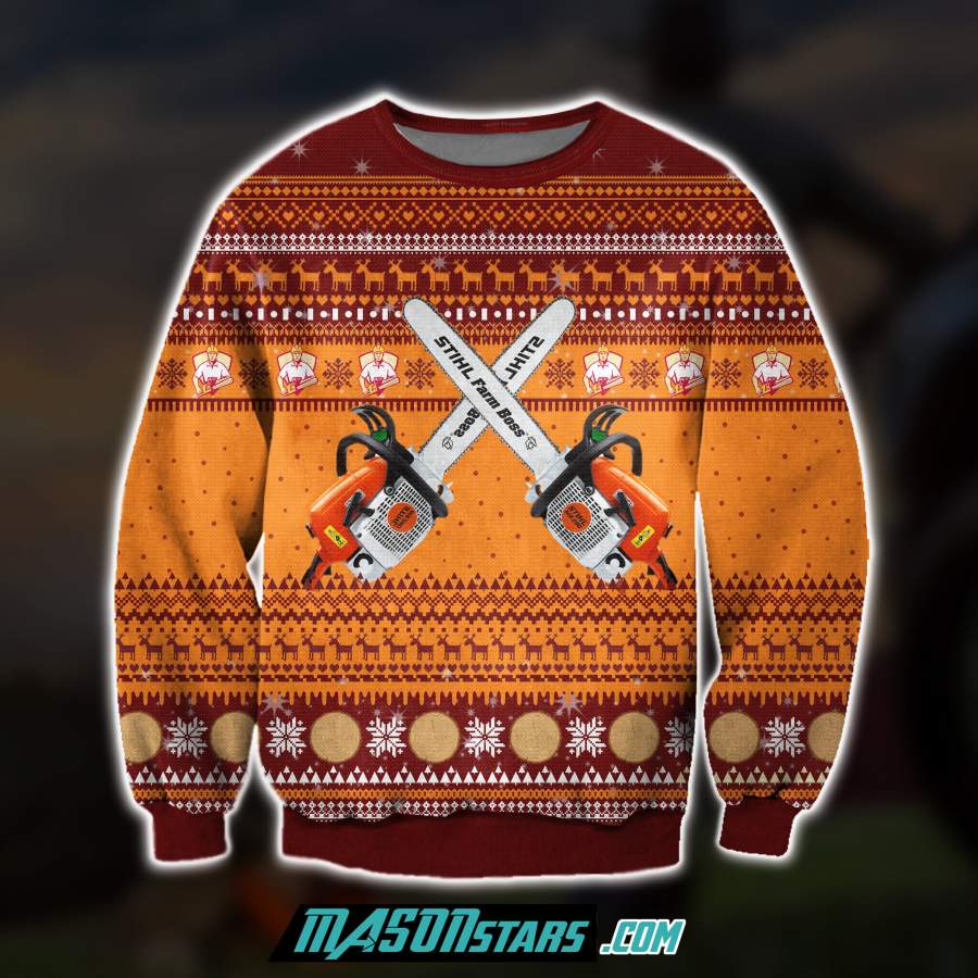 STIHL CHAINSAWS 3D ALL OVER PRINT UGLY CHRISTMAS SWEATER