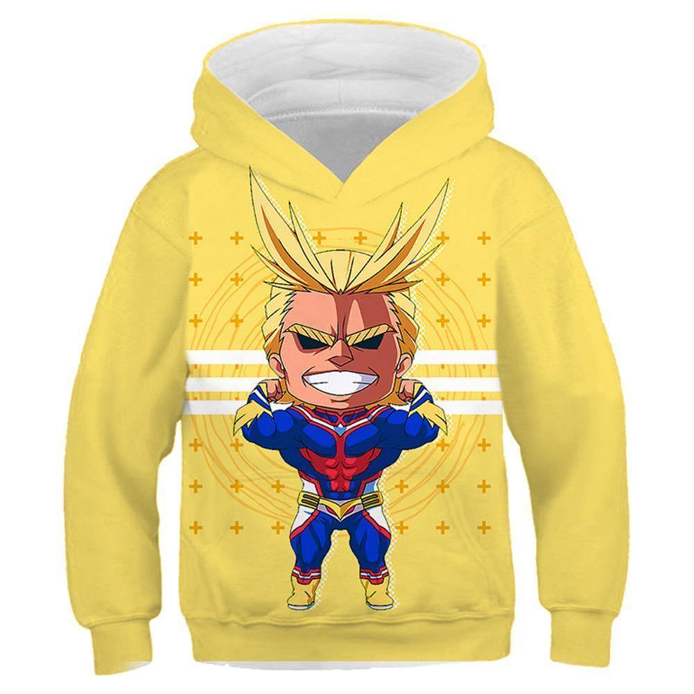 Kids My Hero Academia Hoodies All Might Printed Pullover Jacket Sweatshirt