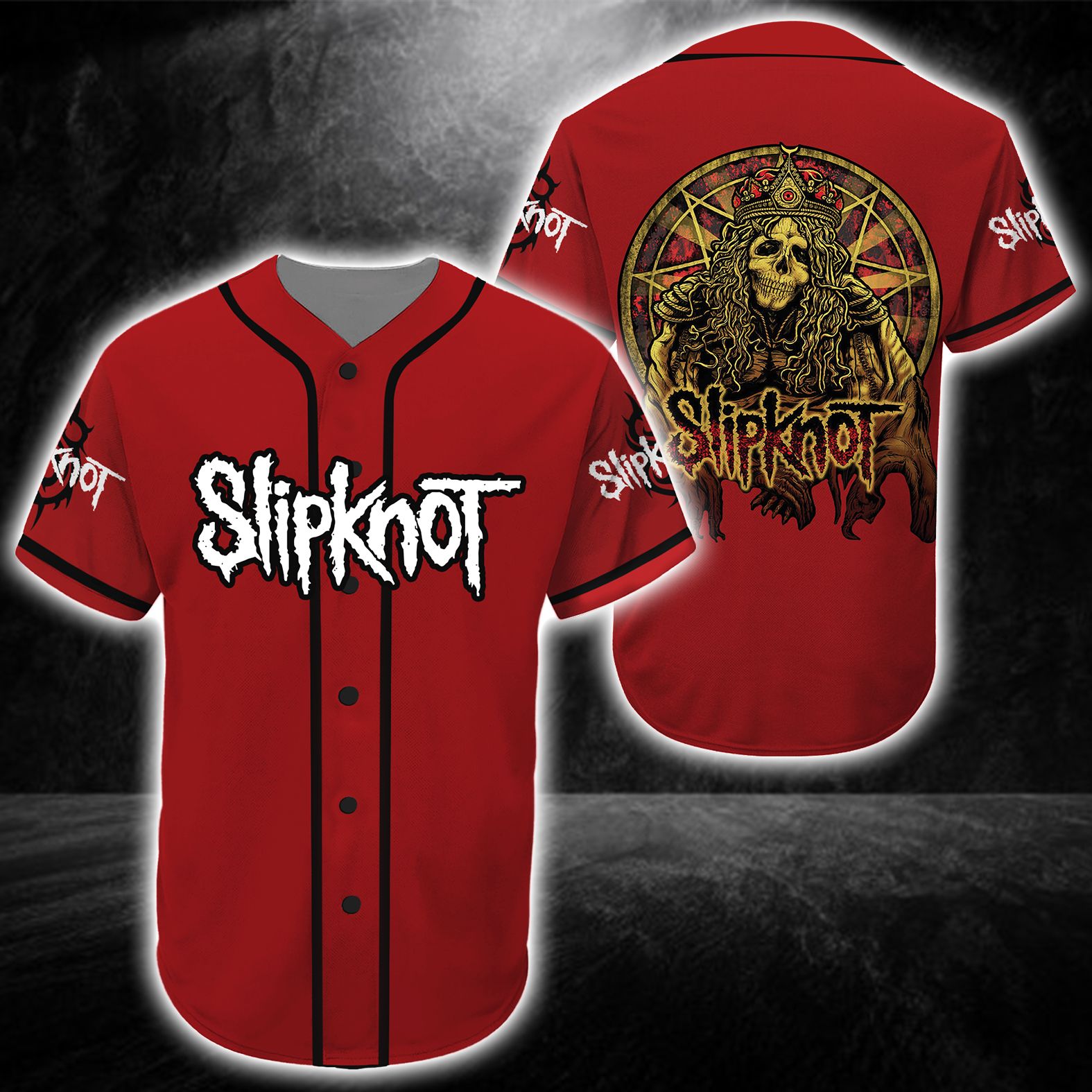 Slipknot Baseball Tee Jersey Shirt Red Unisex Men Women