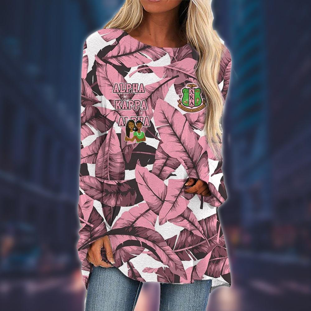 Alpha Kappa Alpha Long Sleeve Loose Tunic Top 15