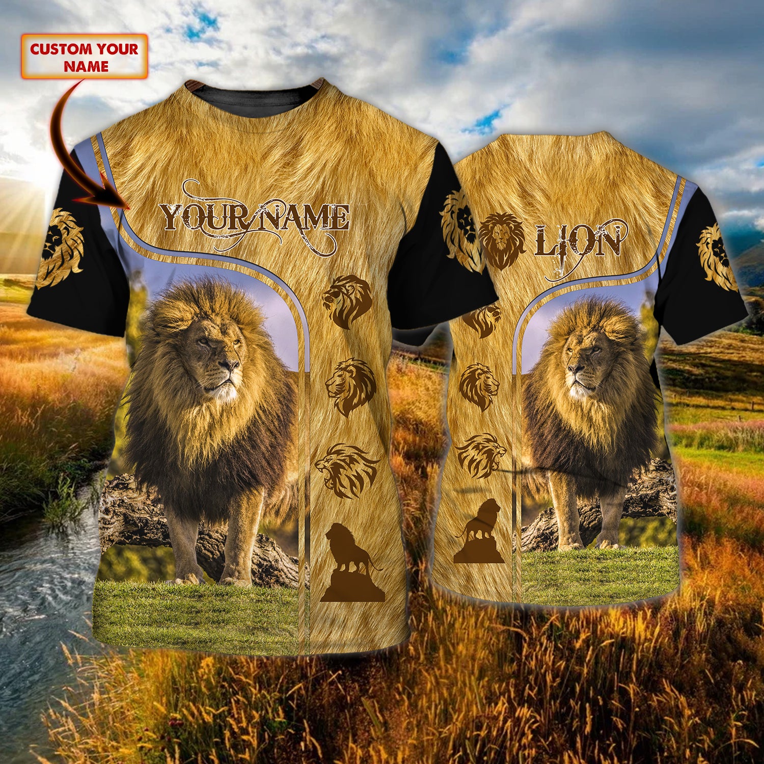 The Lion 03 – Personalized Name 3D Tshirt – Pth98