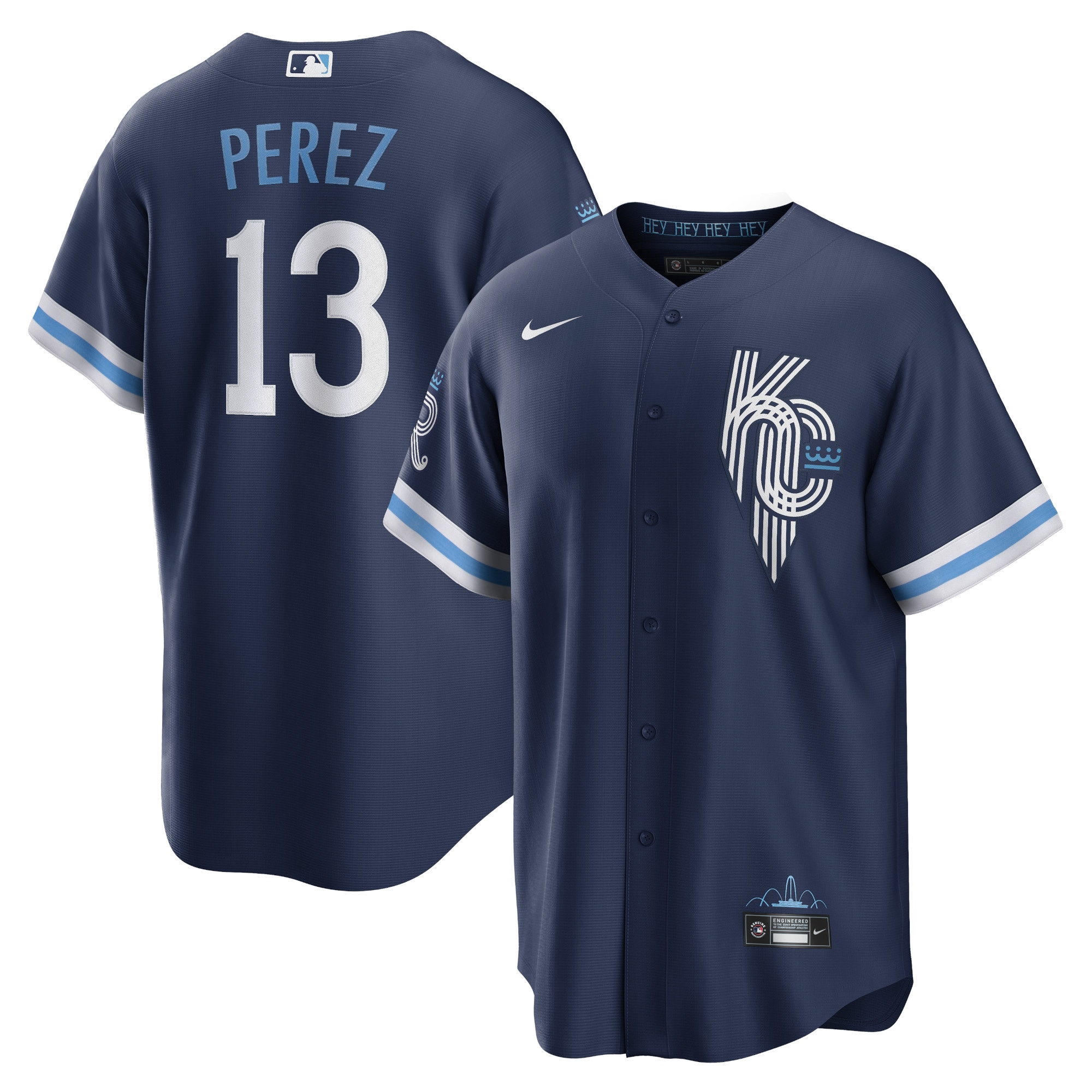 Men’s Kansas City Royals Salvador Perez Navy 2022 City Connect Replica Player Jersey