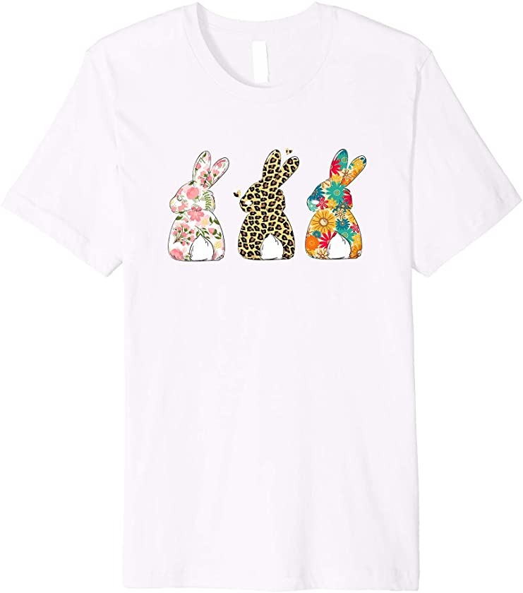 Leopard Bunny and Flower Bunnies Premium T-Shirt