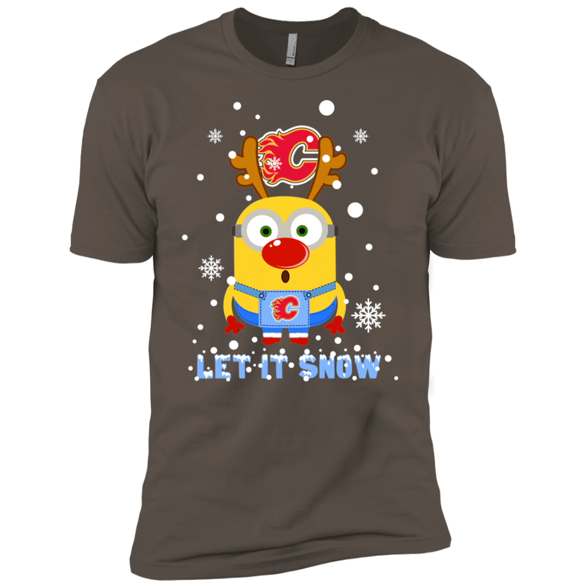 Check out this awesome Minion Calgary Flames Ugly Christmas Sweaters Let It Snow Men’s T-Shirt