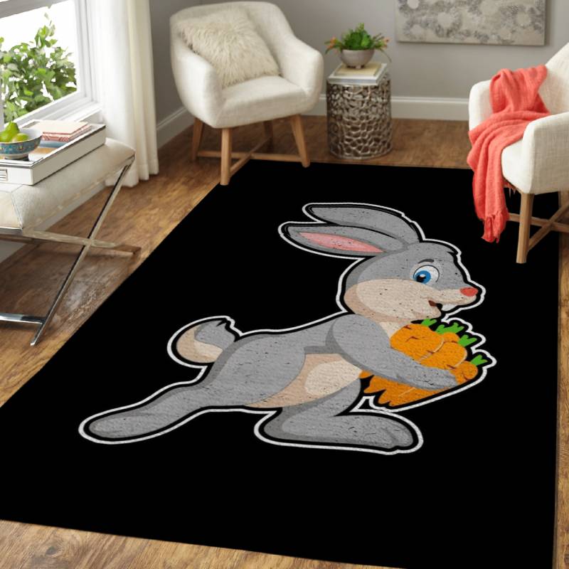 Bunny Cute Cartoon Rabbit – Cute Cartoon Animals Area Rug Carpet