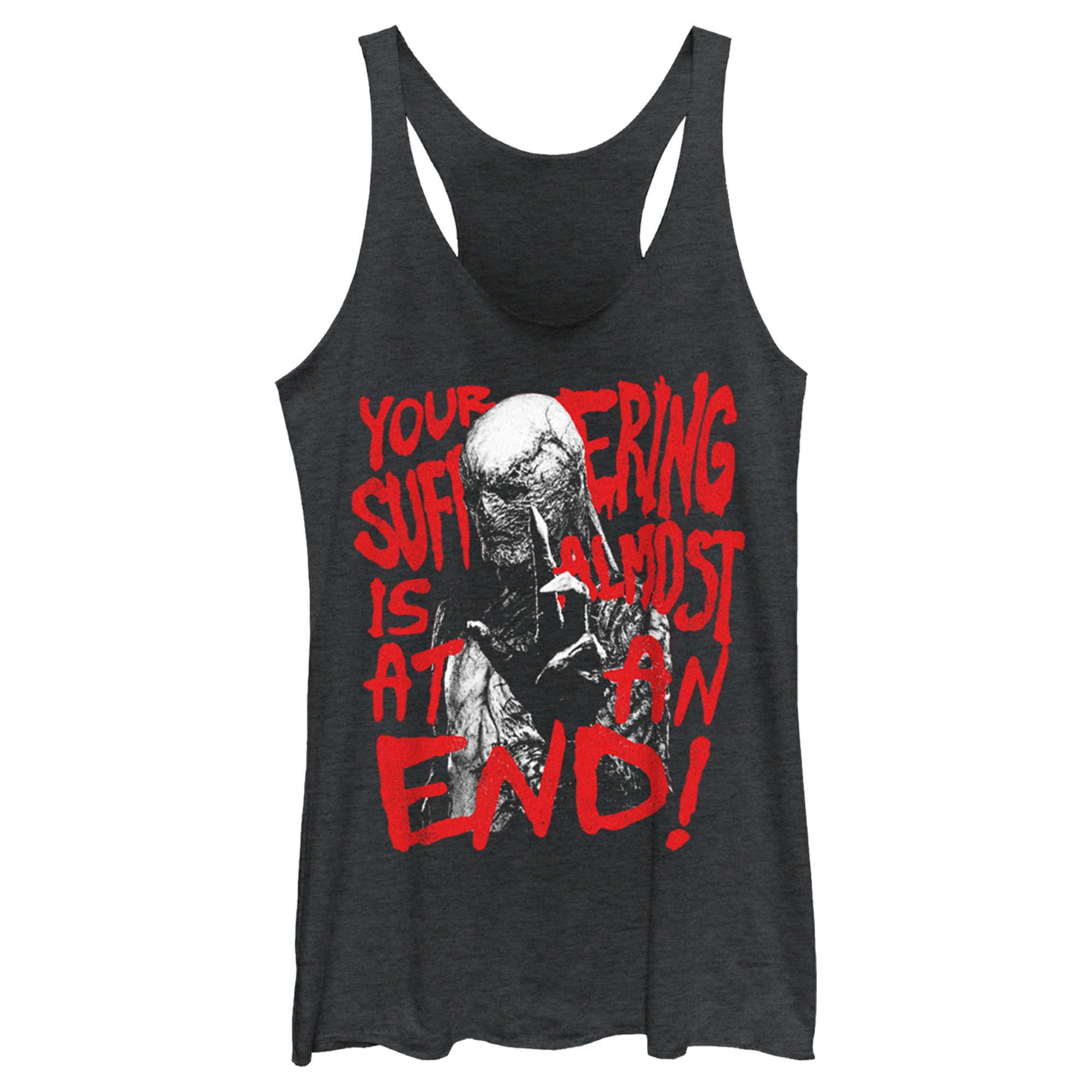 Women’S Stranger Things Vecna Suffering Almost At An End Racerback Tank Top