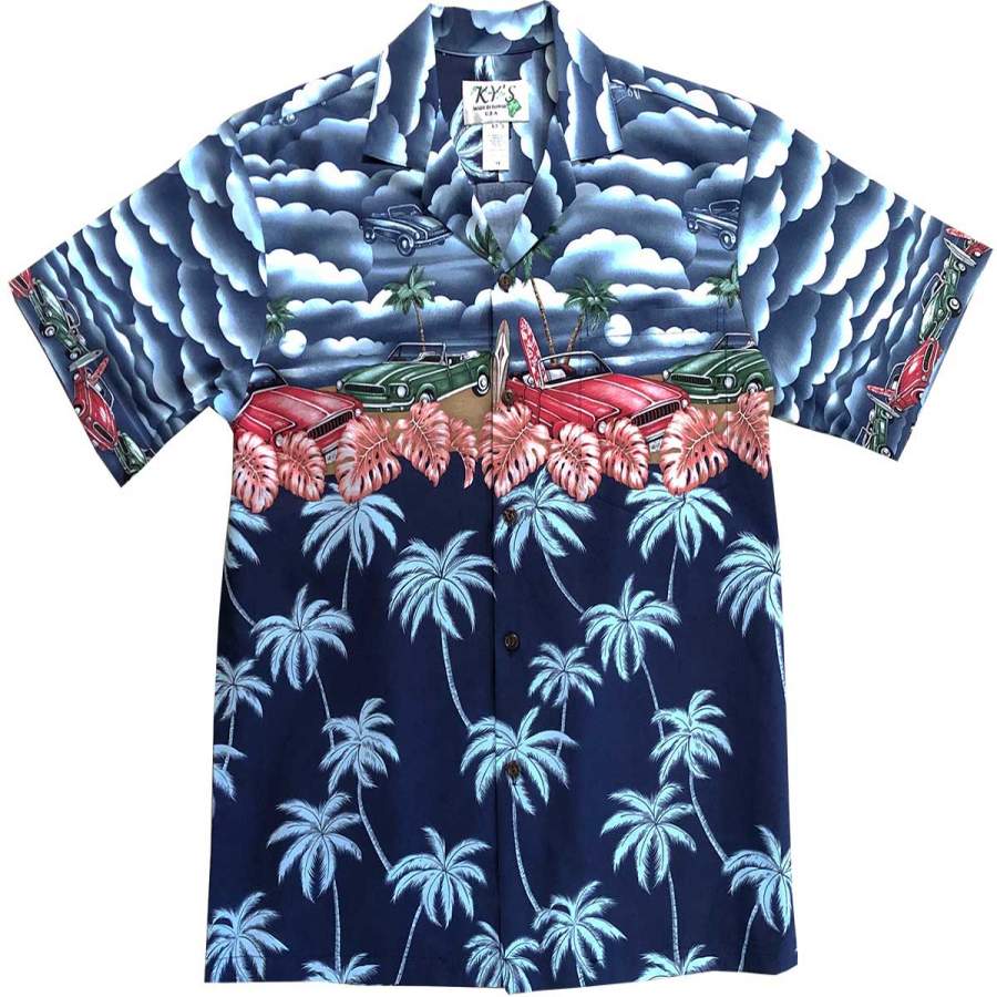 Beach Cars Navy Hawaii Shirt Ha5647