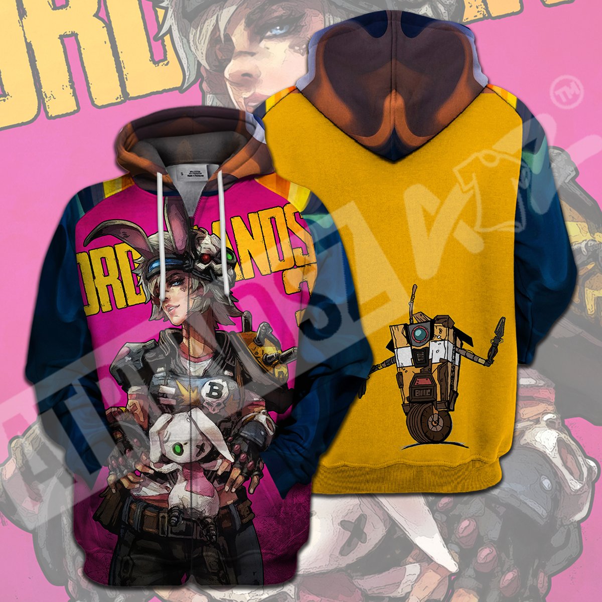 Borderlands Shirt Cool Tina Bunny Claptrap Yellow Shirt Borderlands Hoodie Sweatshirt