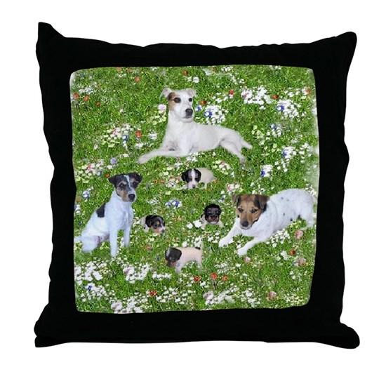 Puppy Playtime In The Park Blanket Throw Pillow