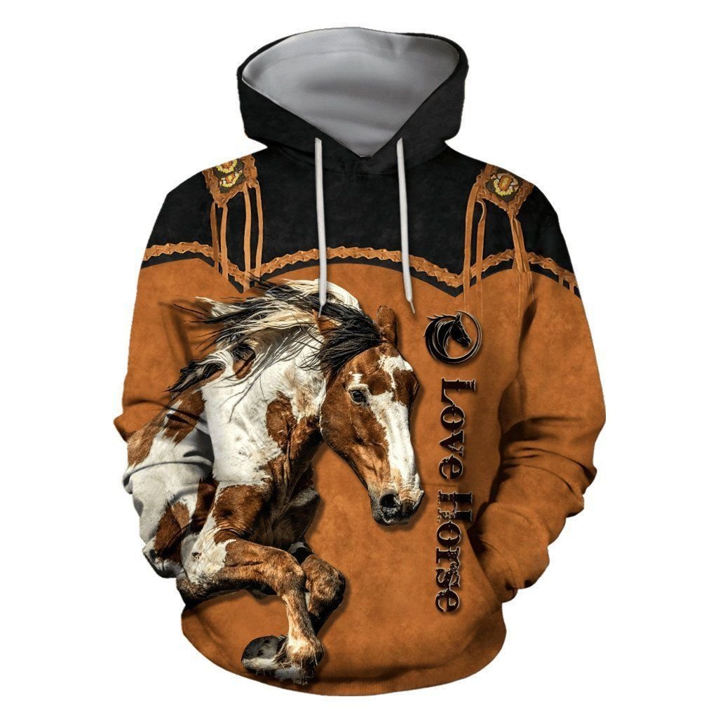 American Paint Horse Native American Cowboy 3D All Over Printed Unisex Shirts