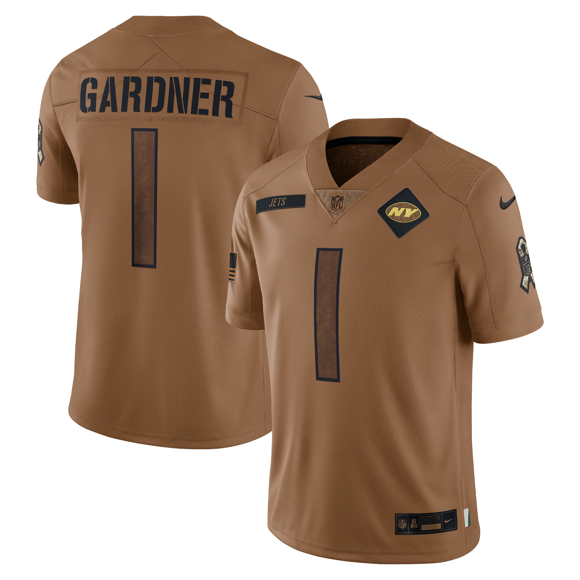 Ahmad Sauce Gardner New York Jets 2023 Salute To Service Limited Jersey – Brown