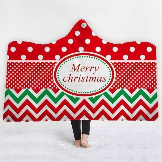 X-Mas Dot Pattern Hooded Blanket Christmas Decoration Ideas