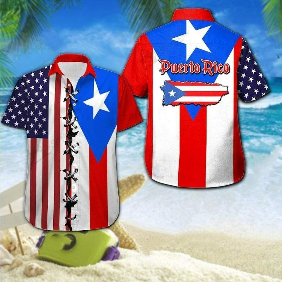 Puerto Rico Flag Hawaii Summer Beach Shirt Ha85741