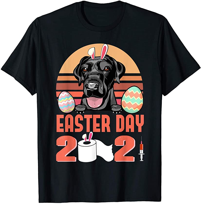 Labrador Retriever Dog Wear Bunny Ears Egg Easter Day 2021 T-Shirt