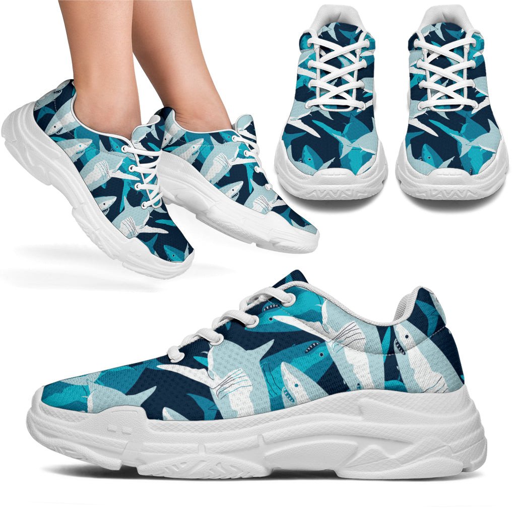 Shark Design Print Chunky Sneaker Art 627