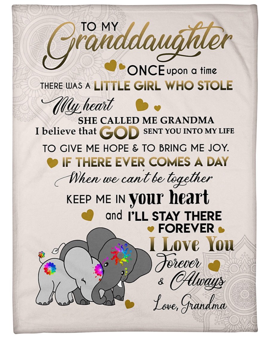 To My Granddaughter I Love You Forever And Always Blanket Birthday Gift Family Gift Gift For Granddaughter Gift From Grandma To Granddaughter Home Decor Bedding Couch Sofa Soft and Comfy Cozy