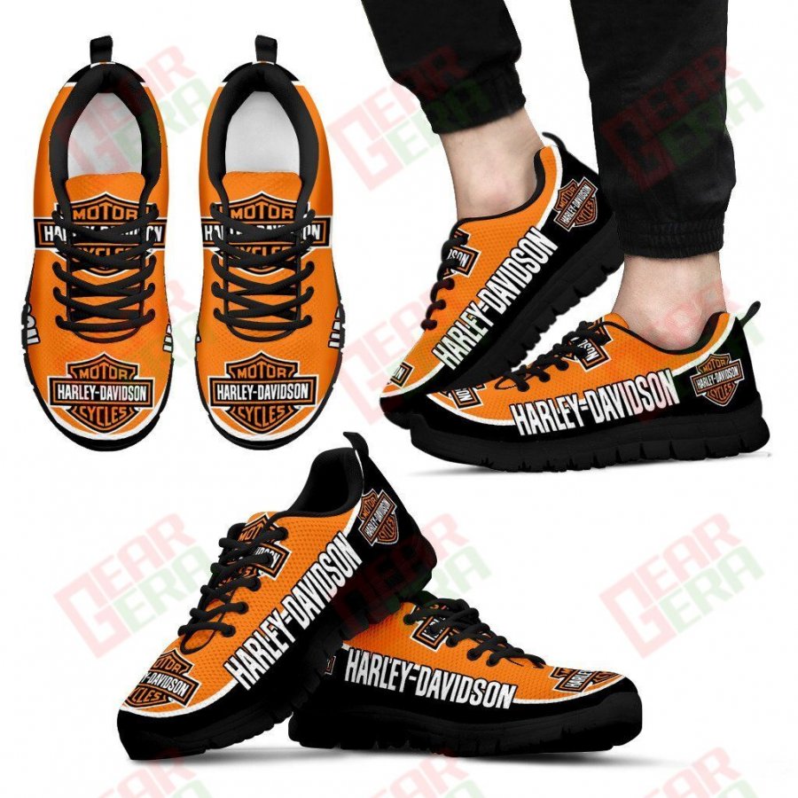 Harley Davidson Sneakers Mens Womens Motorcycle Lovers Custom Print Footwear Casual Riding Shoes GE560