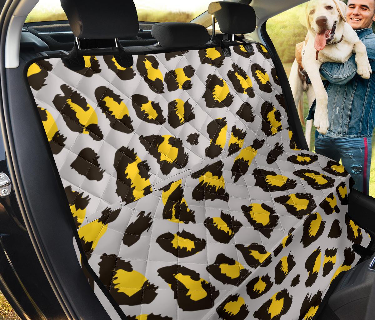 Gray Leopard Print Pattern Dog Car Seat Covers