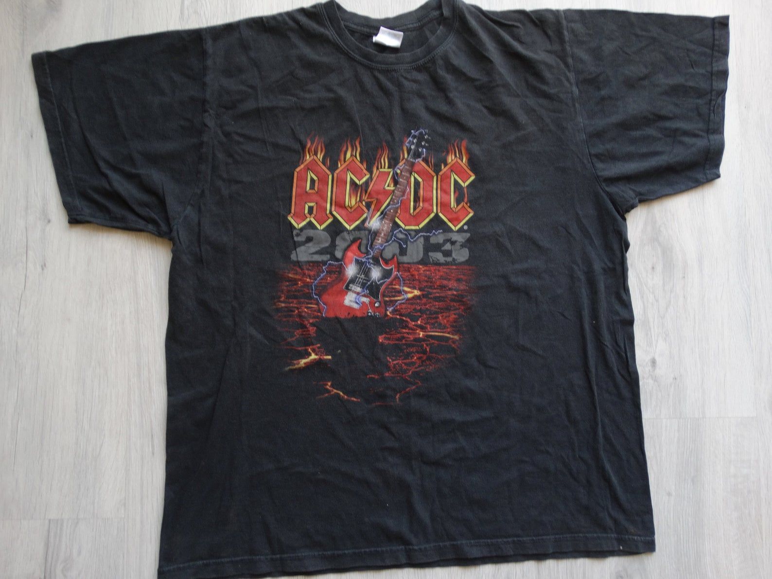 Vintage Acdc Band Shirt Tour L 2003 Germany-ac/dc ‘rolling Stones Club’ 2003 Germany Tour Shirt