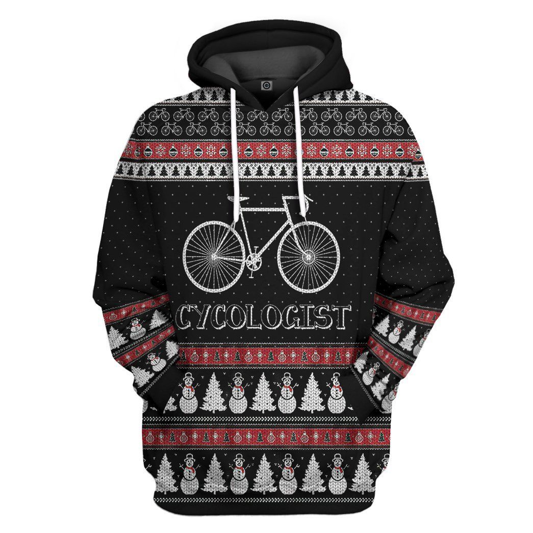 3D Ugly Christmas Cycologist Custom Hoodie Apparel