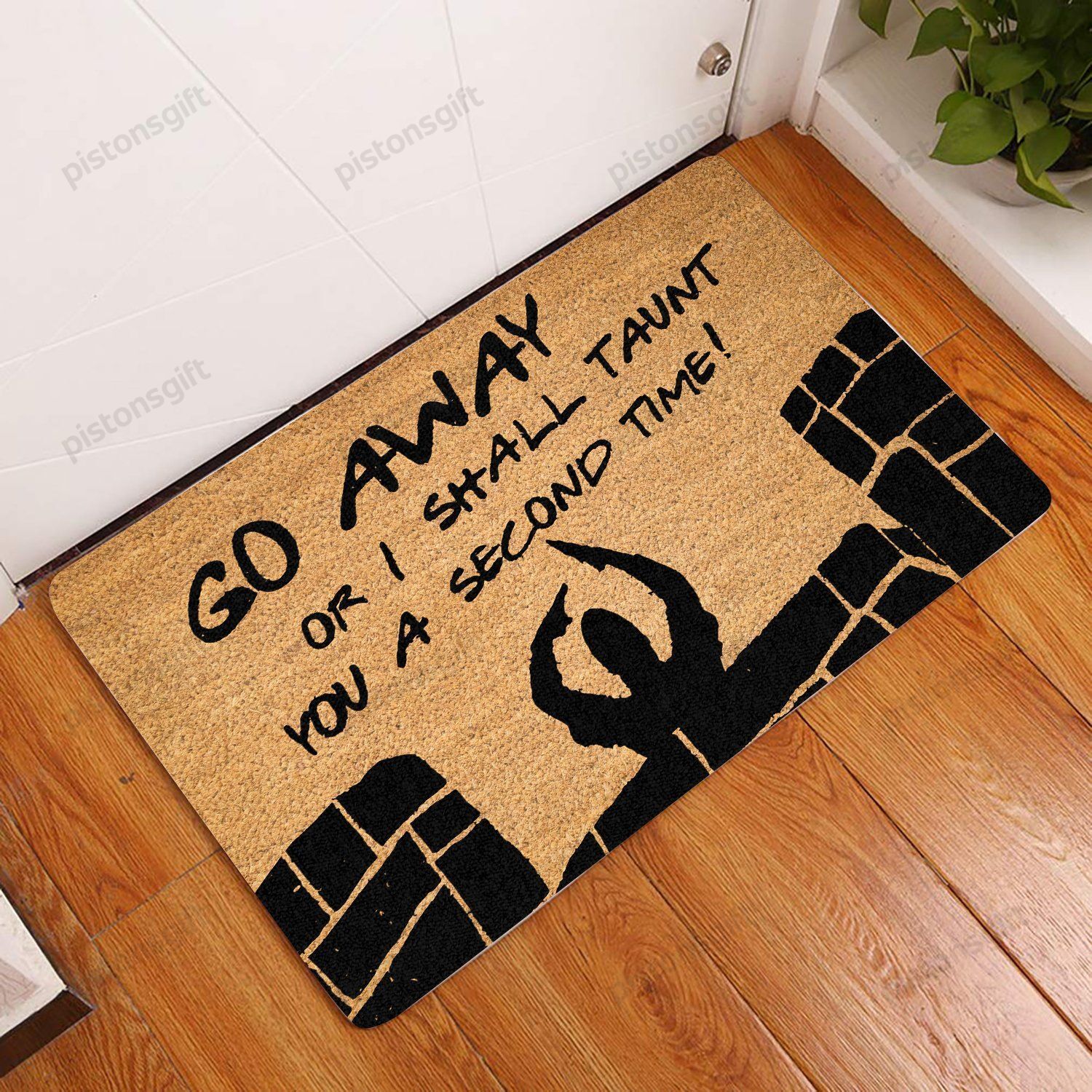 Go Away Coir Pattern All Over Printing Doormat