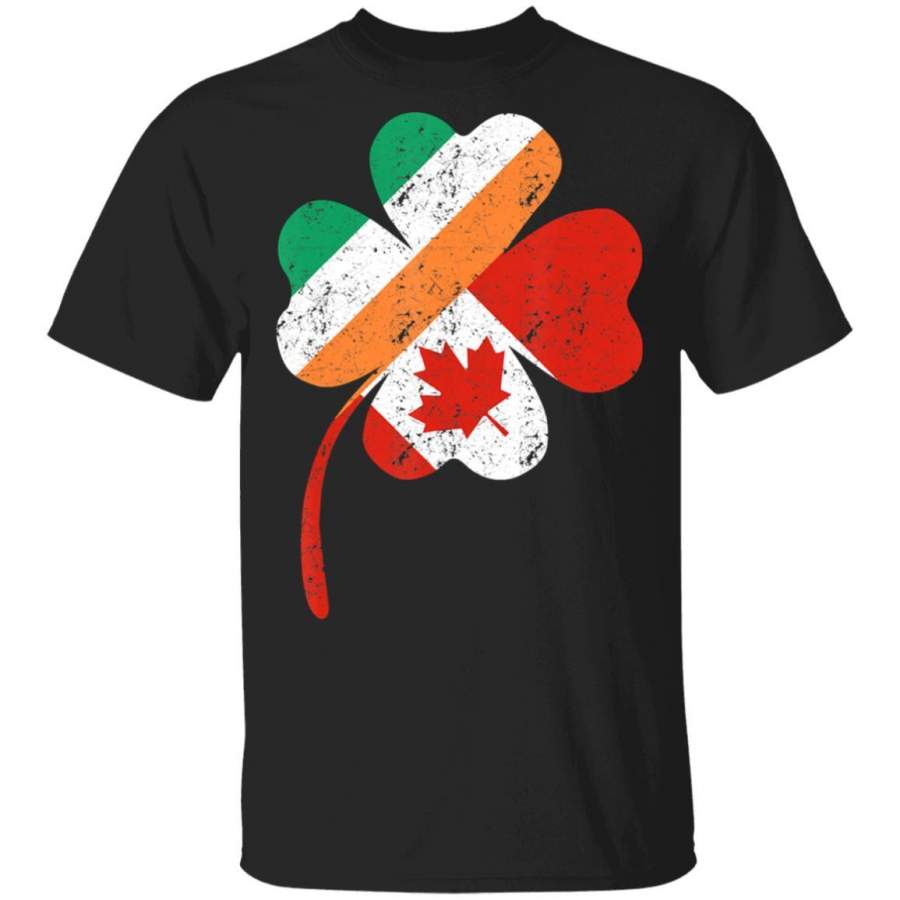 Vintage Canadian Irish Flag Ireland Shamrock St. Patrick’s T Shirt Saint Paddys Patricks Tshirt Lucky Shirts Drink Green Beer Irish Gifts Funny Tee