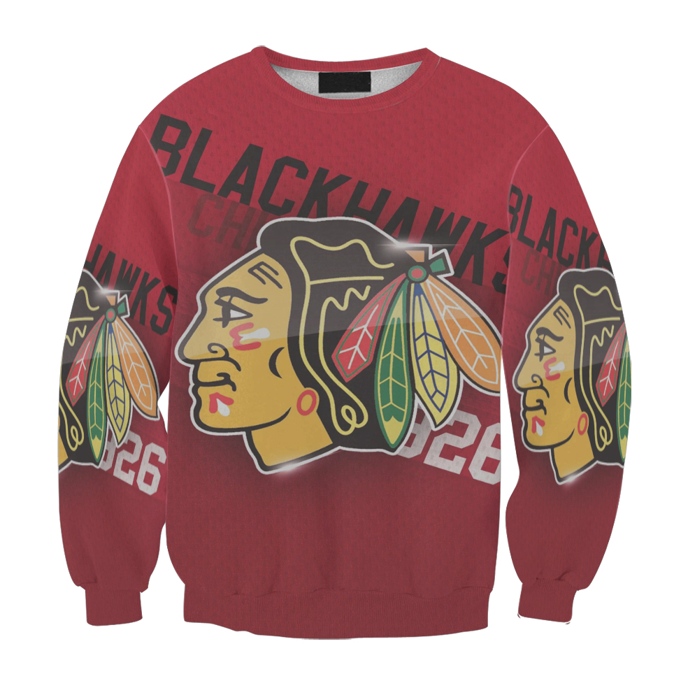 Chicago Blackhawks Emblem Texture Gift For Fan 3D Full Printing Sweatshirt