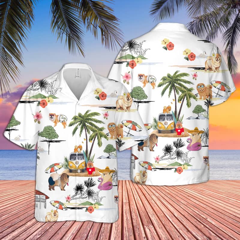 Unisex Chow Chow Beach Hawaiian Shirt