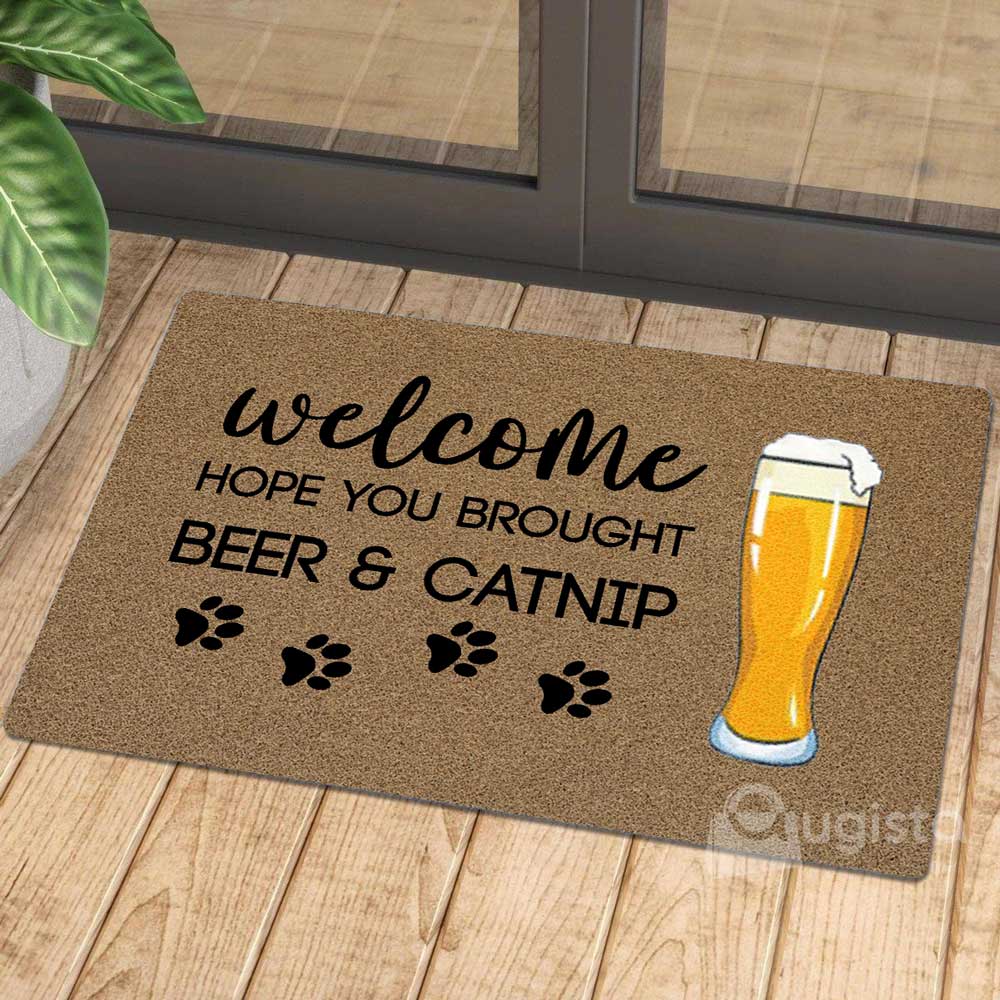 Brought Beer And Catnip 01 All Over Printing Doormat Pre2312