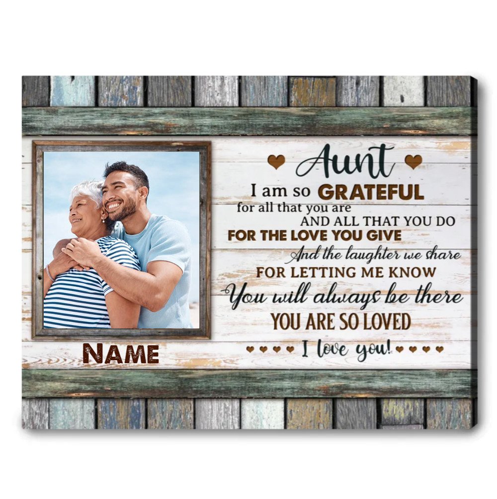 Custom Photo Aunt And Nephew Wall Art, Gift For Aunt Mother’S Day Landscape Canvas Prints