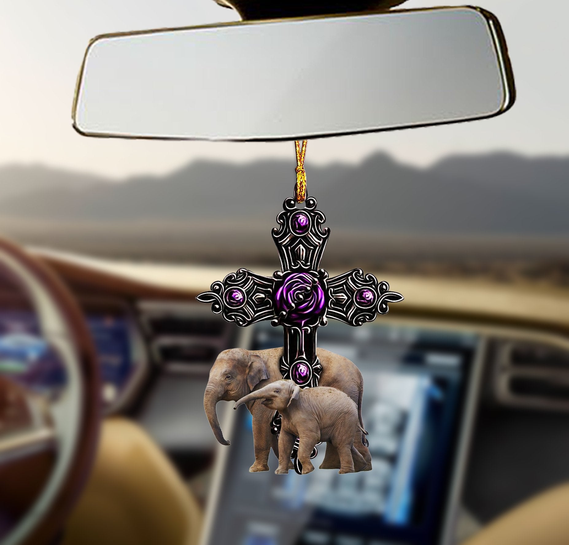 Fun Car Decor Elephant Pray For God Elephant Lovers Ornament